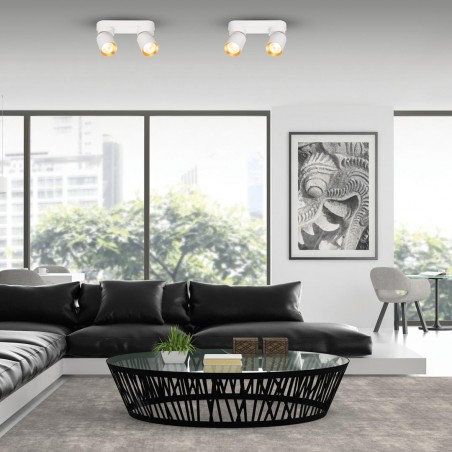 ML9934 Lampa Sufitowa Andy 2xGU10 Biały + Złoty Milagro