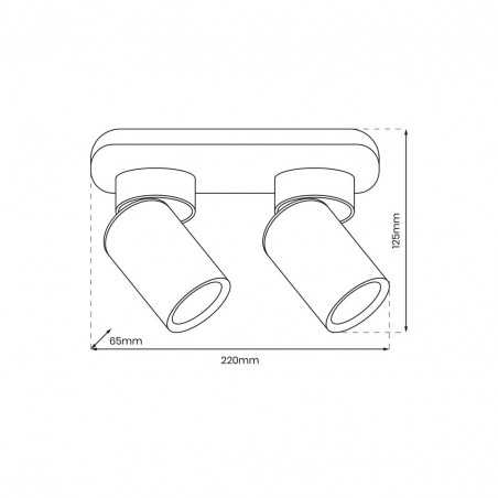 ML9935 Lampa Sufitowa Andy 2xGU10 Czarny + Złoty Milagro