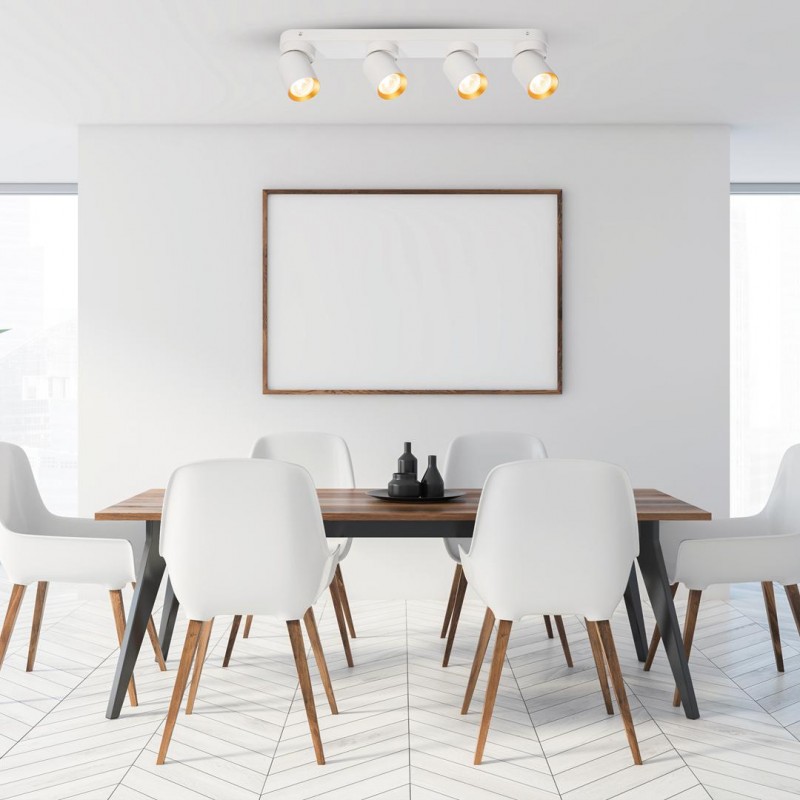 ML9938 Lampa Sufitowa Andy 4xGU10 Biały + Złoty Milagro