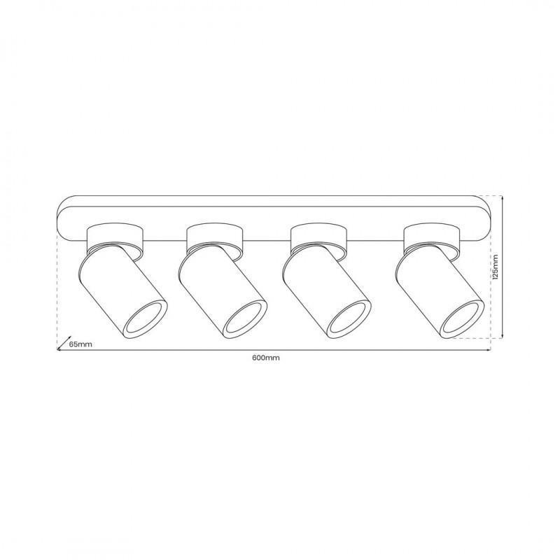ML9938 Lampa Sufitowa Andy 4xGU10 Biały + Złoty Milagro