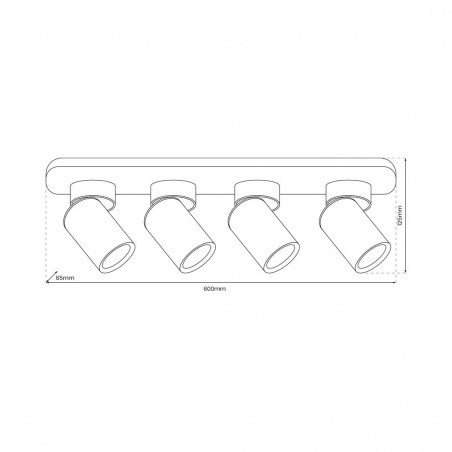 ML9938 Lampa Sufitowa Andy 4xGU10 Biały + Złoty Milagro