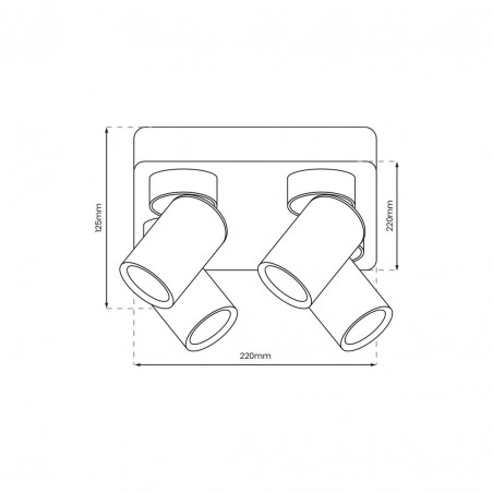 ML9940 Lampa Sufitowa Andy 4xGU10 Kwadrat Biały + Złoty Milagro