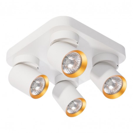 ML9940 Lampa Sufitowa Andy 4xGU10 Kwadrat Biały + Złoty Milagro
