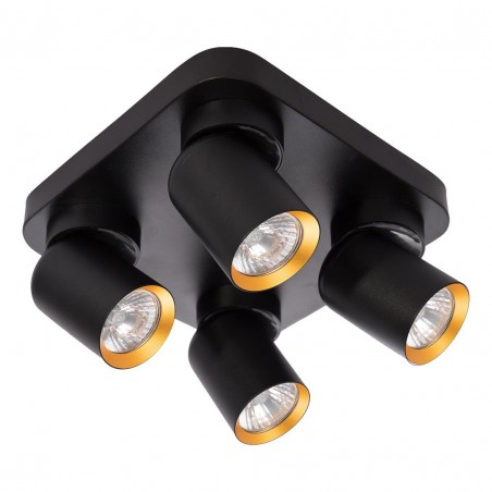 ML9941 Lampa Sufitowa Andy 4xGU10 Kwadrat Czarny + Złoty Milagro