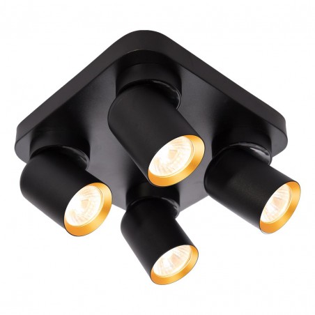 ML9941 Lampa Sufitowa Andy 4xGU10 Kwadrat Czarny + Złoty Milagro
