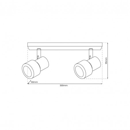 ML9947 Lampa Sufitowa Cino 2xGU10 Czarny + Chrom Milagro