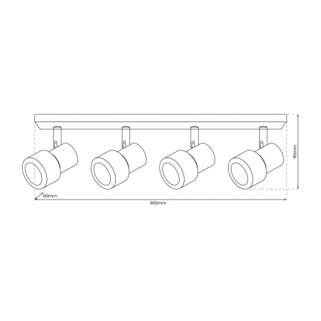 ML9950 Lampa Sufitowa Cino 4xGU10 Biały + Chrom Milagro