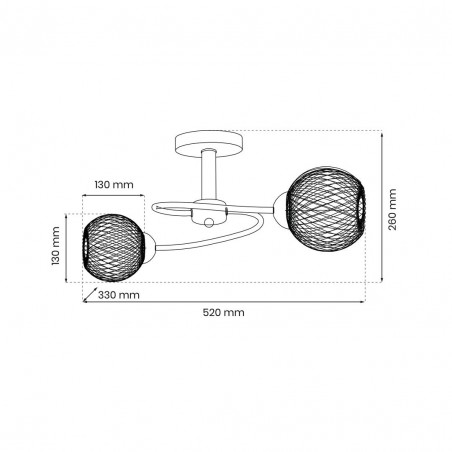 ML9749 Lampa sufitowa OAKLAND 2xE27 Milagro