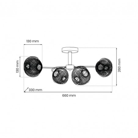 ML9750 Lampa sufitowa OAKLAND 4xE27 Milagro