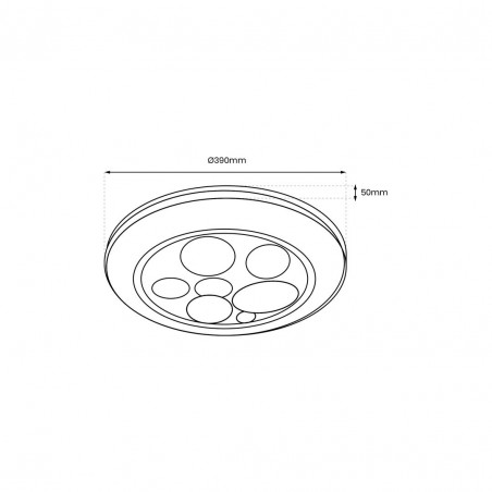 ML8128 Plafon BUBBLES GOLD 30W  Ø390 mm Milagro