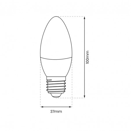 EKZA0213 Żarówka LED 7W E27 C37 4000K Milagro