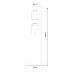 EKO0432 Słupek Ogrodowy Electric 40cm 2 Gniazda Milagro