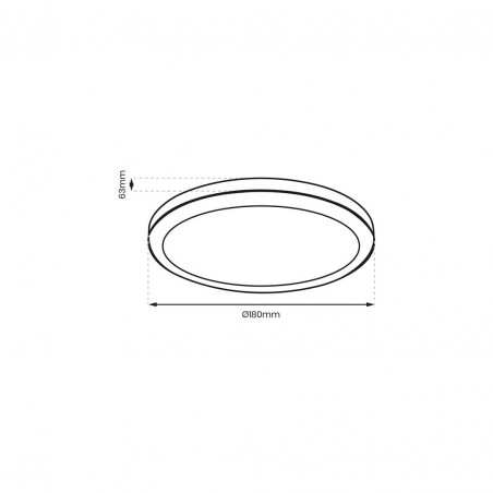 EKP0469 Plafon Vera 12W 4000K Czarny IP65 Milagro