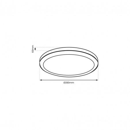 EKP0473 Plafon Vera 24W 4000K Czarny IP65 Milagro