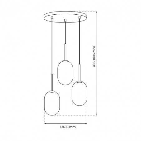 ML0315 Lampa wisząca ALIAS GOLD 3xE14 koło Milagro