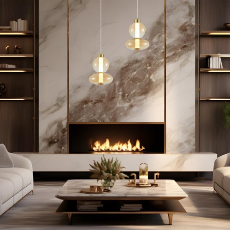ML0345 Lampa wisząca DAPHNE AMBER 12W Milagro