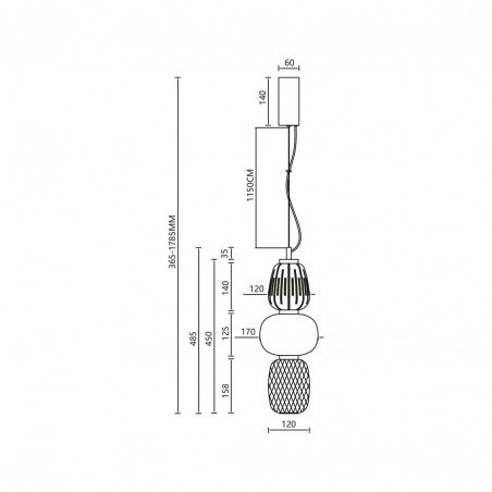 ML0363 Lampa wisząca CARO GOLD 28W LED Milagro