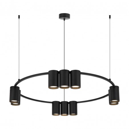 ML0373 Lampa wisząca (koło) GENESIS BLACK 10xGU10 Milagro