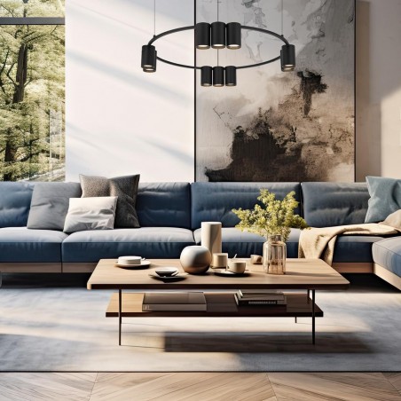 ML0373 Lampa wisząca (koło) GENESIS BLACK 10xGU10 Milagro