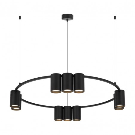 ML0373 Lampa wisząca (koło) GENESIS BLACK 10xGU10 Milagro
