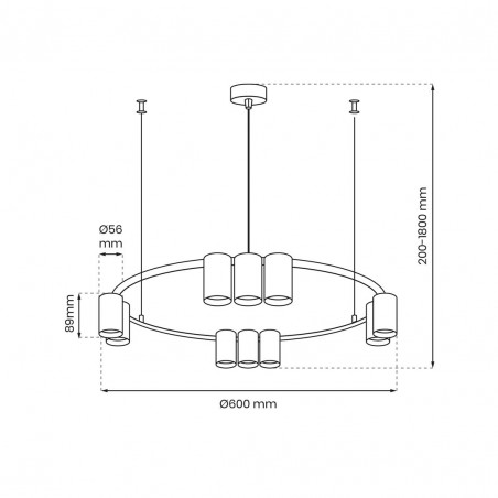 ML0374 Lampa wisząca (koło) GENESIS WHITE 10xGU10 Milagro