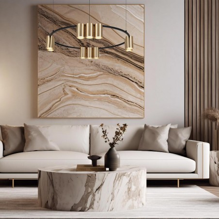 ML0375 Lampa wisząca (koło) GENESIS BLACK GOLD 10xGU10 Milagro