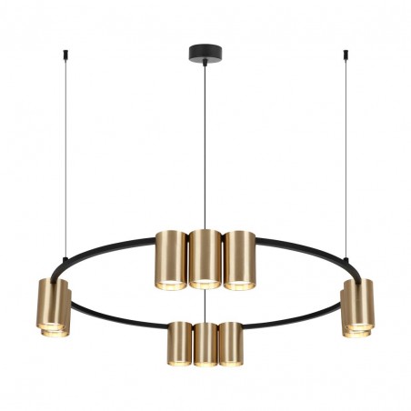 ML0375 Lampa wisząca (koło) GENESIS BLACK GOLD 10xGU10 Milagro