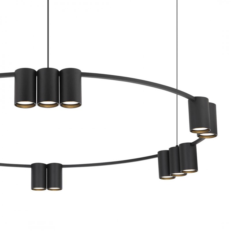 ML0376 Lampa wisząca (koło) GENESIS BLACK 15xGU10 Milagro
