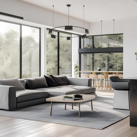ML0376 Lampa wisząca (koło) GENESIS BLACK 15xGU10 Milagro