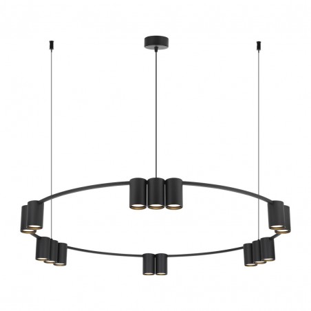 ML0376 Lampa wisząca (koło) GENESIS BLACK 15xGU10 Milagro
