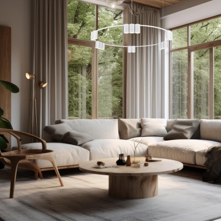 ML0377 Lampa wisząca (koło) GENESIS WHITE 15xGU10 Milagro