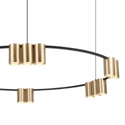 ML0378 Lampa wisząca (koło) GENESIS BLACK GOLD 15xGU10 Milagro