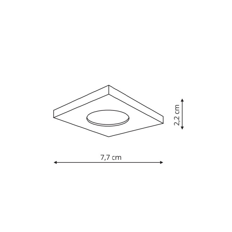 Lagos oczko podtynkowe kwadratowe czarne IP65 LP-440/1RS BK square
