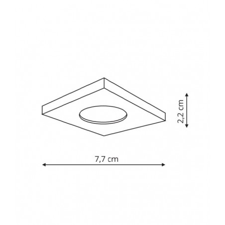 Lagos oczko podtynkowe kwadratowe czarne IP65 LP-440/1RS BK square