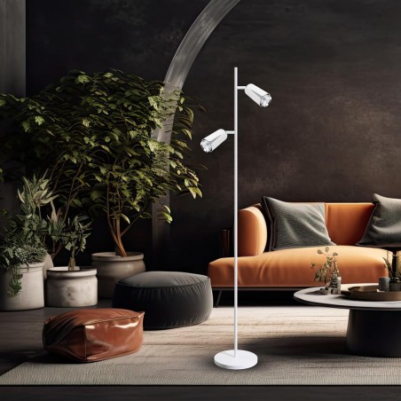 ML0277 FLOWER WHITE CHROME LAMPA PODŁOGOWA 2xGU10 Milagro