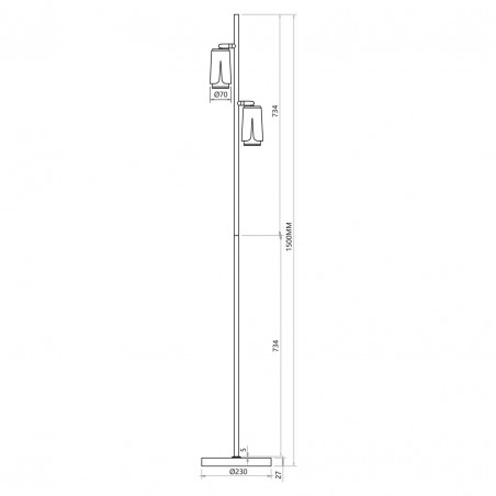 ML0277 FLOWER WHITE CHROME LAMPA PODŁOGOWA 2xGU10 Milagro