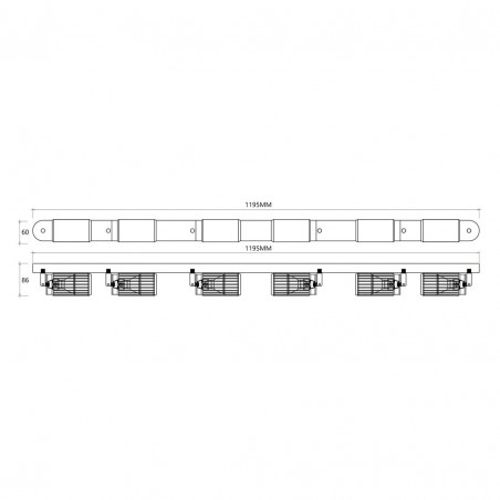 ML0307 VERTICAL WHITE SPOT 6xGU10 Milagro