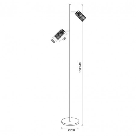 ML0300 VERTICAL BLACK LAMPA PODŁOGOWA 1xGU10 Milagro