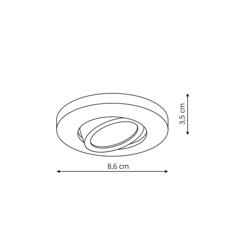 Lagos oczko podtynkowe okrągłe ruchome białe IP20 LP-440/1RS WH movable