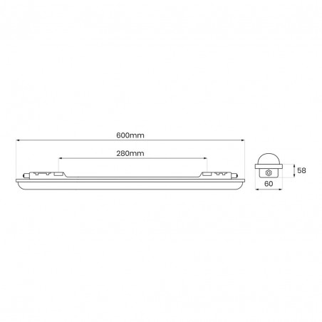 EKH0856 Oprawa Hermetyczna Led Gin 18W 60cm 1850lm 4000K IP65 Milagro