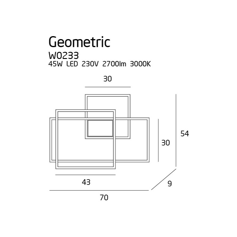 Geometric W0233 Kinkiet czarny Maxlight