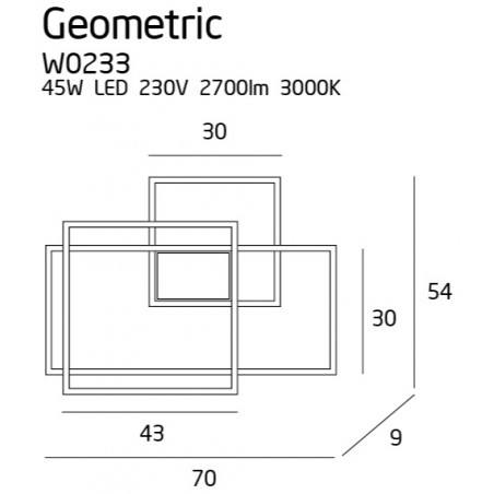 Maxlight Geometric W0233D Kinkiet Czarny z Funkcją Ściemniania Światła Maxlight
