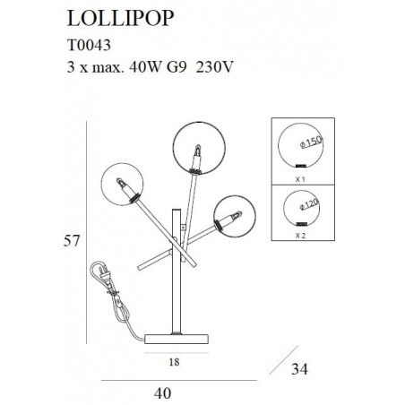 Maxlight Lollipop Black T0043 Lampa Biurkowa Czarna Maxlight