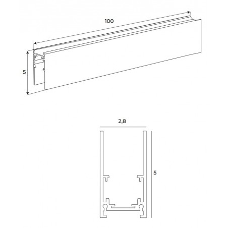 Maxlight Magnetic MT0001 Szyna Magnetyczna Głęboka Natynkowa  1m Czarna Maxlight