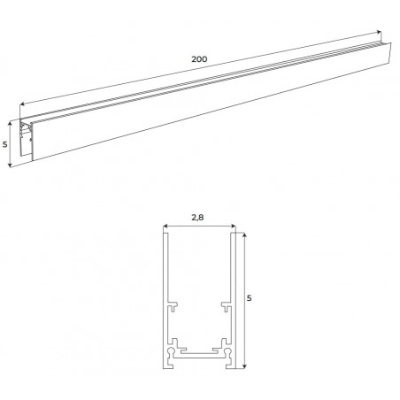 Maxlight Magnetic MT0002 Szyna Magnetyczna Głęboka Natynkowa 2m Czarna Maxlight