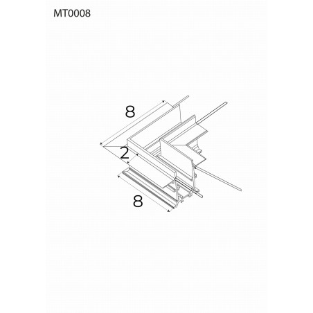 Maxlight Magnetic MT0008 Kątownik 90° czarny Montaż na sufit lub ścianę Do szyn MT0006, MT0007 Maxlight