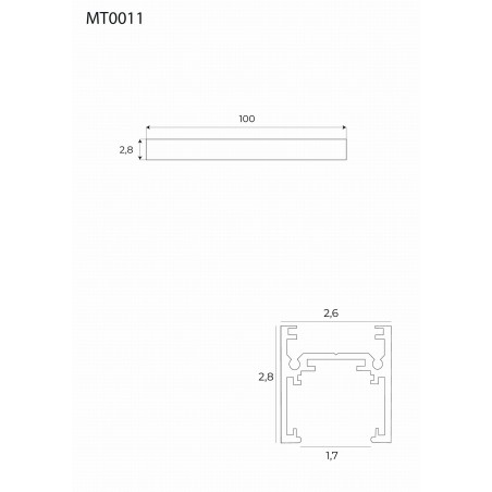 Maxlight Magnetic MT0011 Szyna Magnetyczna Płytka Natynkowa 1m Czarna Maxlight