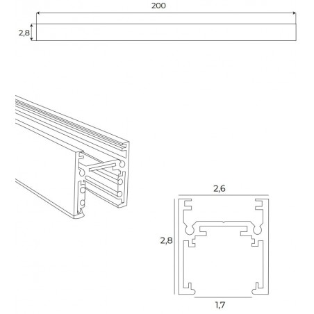 Maxlight Magnetic MT0012 Szyna Magnetyczna Płytka Natynkowa 2m Czarna Maxlight