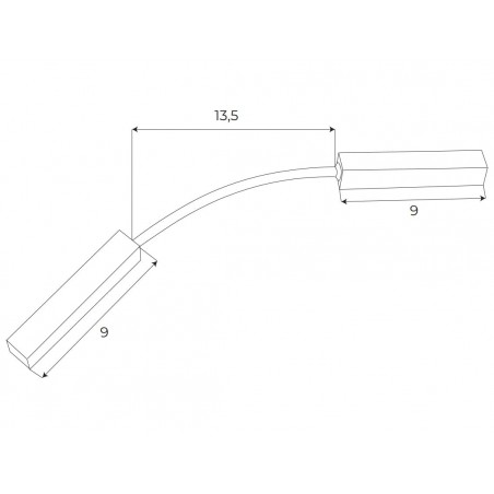 Maxlight Magnetic MA0003 Łączenie zasilania pomiędzy dwoma szynami gdy użyty jest kątownik Maxlight