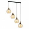 Lampa wisząca Cardena MDM-4330/4 GD+AMB Italux czarny, złoty stal, szkło